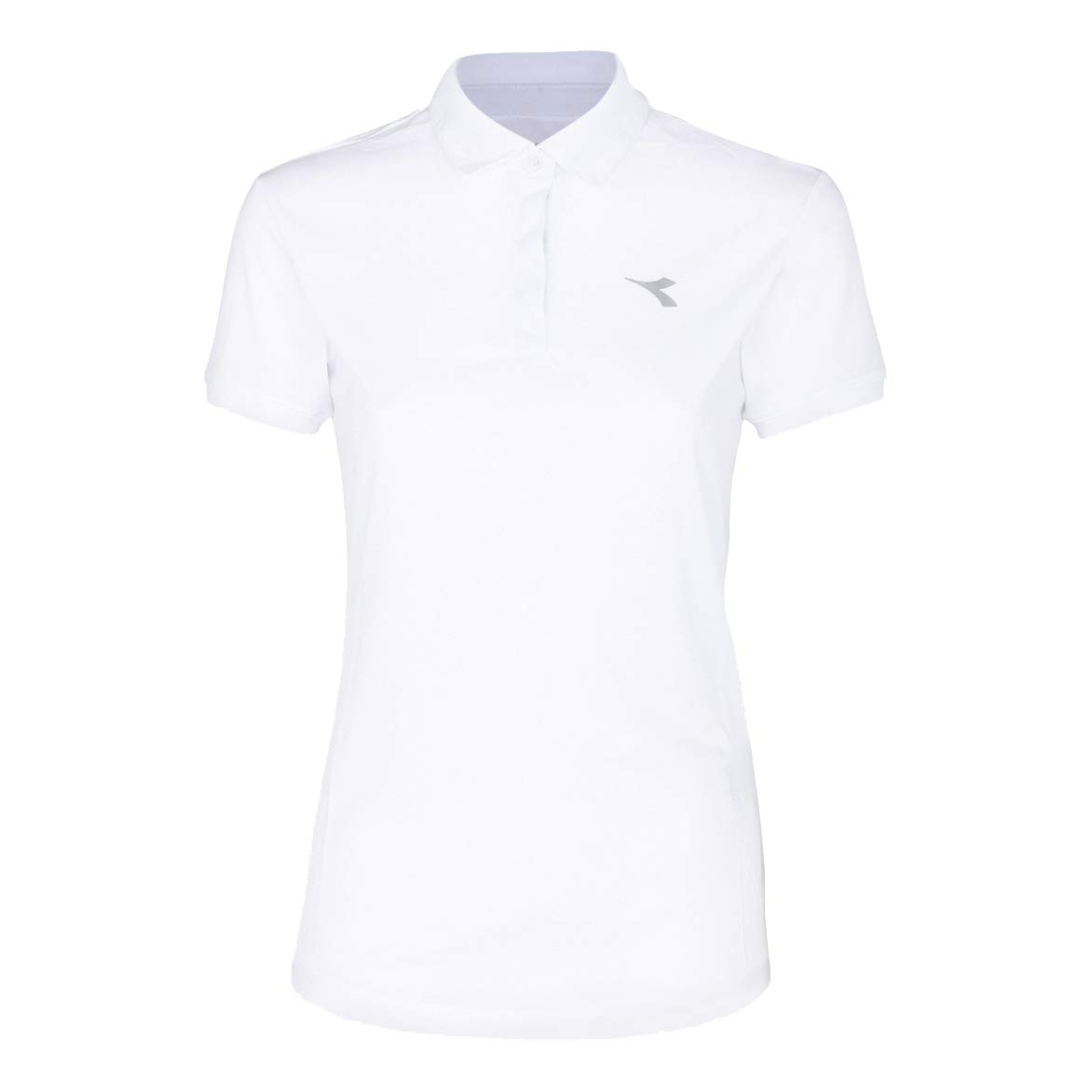 Diadora Women's Court Polo White, Light Grey, L Outerwear, L