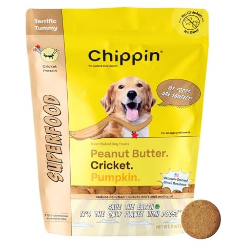 Chippin Cricket Peanut Butter Pumpkin Dog Treats (5oz, 1-Pack) | All Natural 100% Real Ingredients, Hypoallergenic, Chicken-Free, Gut Health | Training Treat for Puppies I Made in The USA Cover