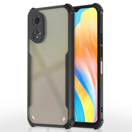 Image of Pikkme Oppo A38 4G / Oppo A18 4G Back Cover | Crystal Clear Transparent Back | Ultra Hyrbid | Full Camera Protection | Raised Edge | Bumper Back Case (Black)