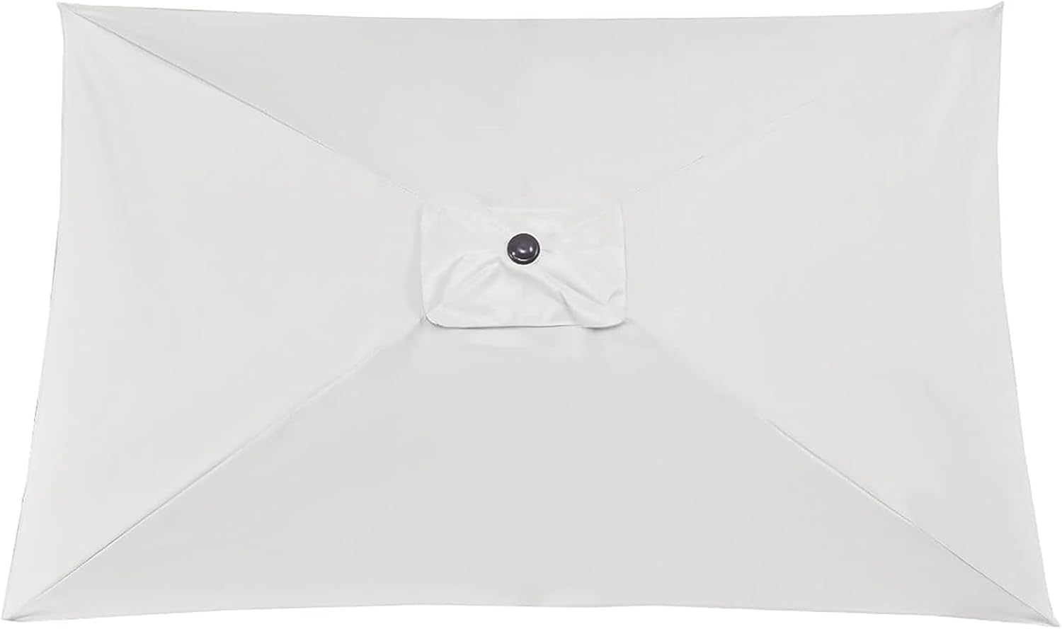 Patio Rectangular Umbrella Canopy Replacement,6 Ribs 6.5x10ft Canopy Outdoor Market Deck Parasol Cover,White