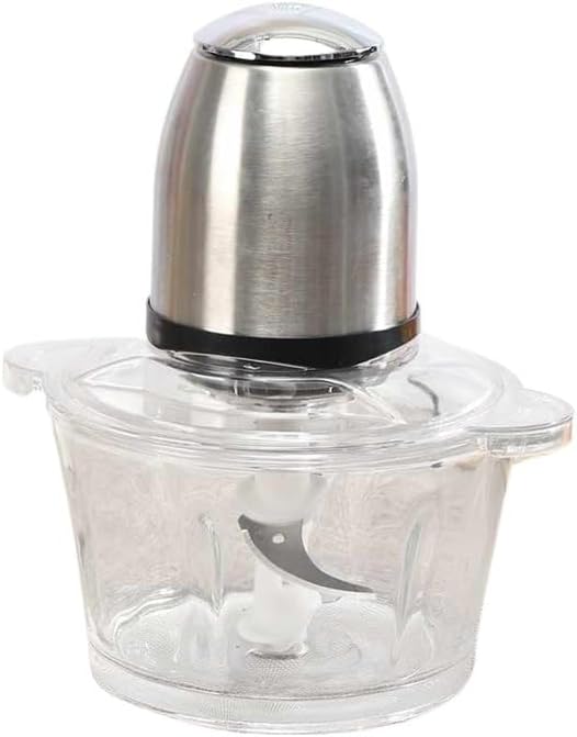 Multi-Function 2L Automatic Powerful Electric Meat Grinder Glass Bowl Chopper Shredder Food Blender Slicer Cutter(US)
