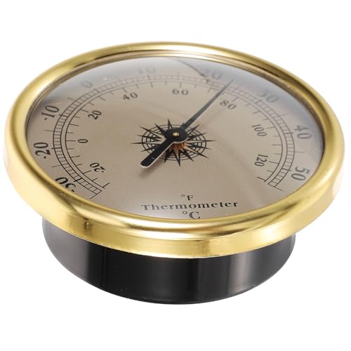 Happyyami 壁掛け式温計 アナログ温測定器 電池不要 自動校正 コンパクト設計 室内用 おしゃれな丸型温モニター