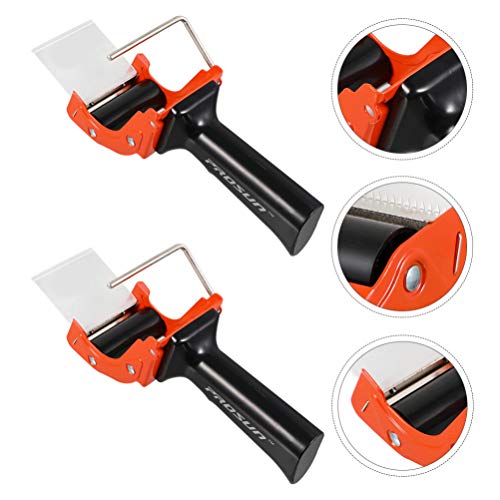 TEHAUX Dispensador de fita portátil com 2 peças para serviço pesado, cortador de fita de vedação