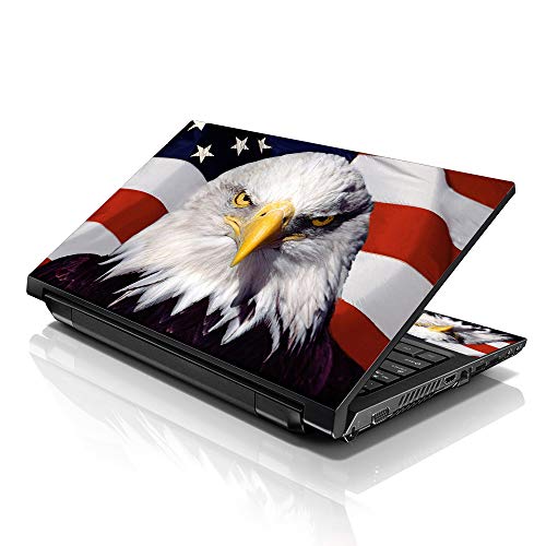 Image of LSS 17 17.3 Inches Laptop Notebook Skin Sticker with 2 Wrist Pads - Reusable Cover Protector Vinyl Sticker Cover Decal Fits 17 inch - 19 inch HP Asus Acer Samsung - USA Eagle Pattern