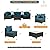 HKIYYIKH 7 Pieces Patio Furniture Sets Outdoor Furniture Wicker Patio Conversation Set Patio Sofa for Backyard Lawn Poolside w Cushions and Glass Table (Coffee-Peacock Blue, Z-7pcs)