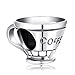 Charm a forma di tazza da caffè, in argento Sterling 925, adatto per la maggior parte dei bracciali con charms