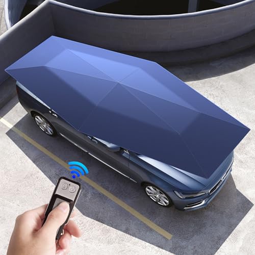 Naturalpowev Automatic Car Umbrella Auto-Manual 2 in 1 Folding Car Tent with Remote Controller Carport Canopy Shelter for Most Models Lightweight and Easy to Carry 5.2m