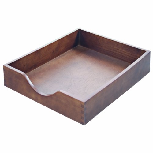 Carver Hardwood Stackable Desk Tray, Legal Size, 16.25 x 11 x 2.75 Inches, Walnut Finish (CW07222)