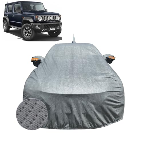 Image of Car Cover for Maruti Suzuki Jimny (2023-2026) | 100% Waterproof Cover with Reflective Mirror Pockets | Dustproof, Scratchproof, Heatproof Jimny Car Cover |Soft Cotton Lining| Grey