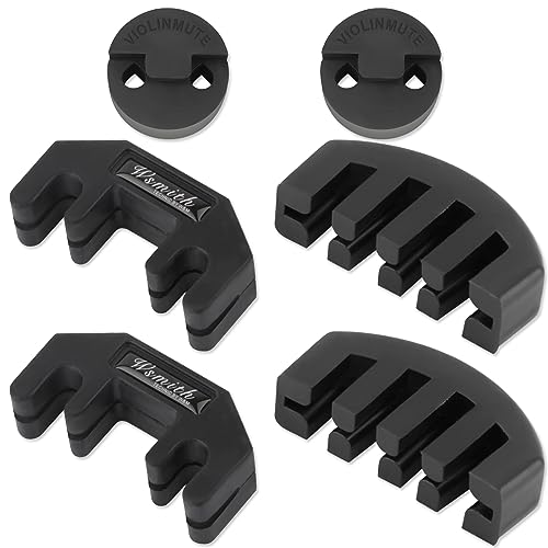 Violin Mute Set with 6 Rubber Practice Mutes