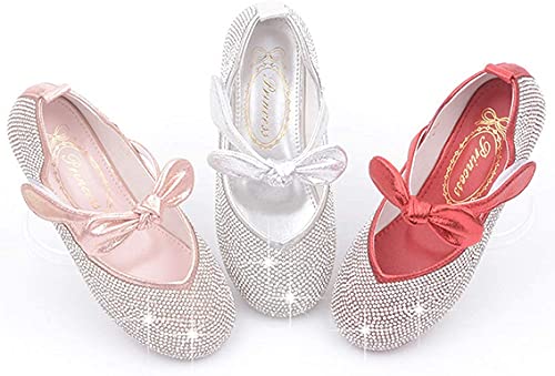 Girls Glitter Rhinestone Party Wedding School Uniform Ballerina Ballet Mary Janes Flats Dress Shoes (Toddler/Little Kid)2