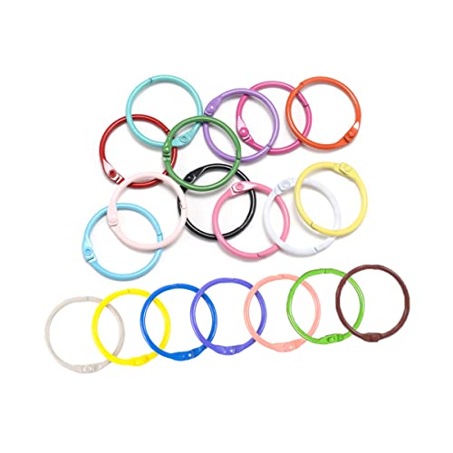 Anillas de Encuadernación de Metal, Anillo de Carpeta, Anillos de Libro, Anillas Metálicas Tipo Ring, para Diario, Tarjetas, Llaveros, álbumes de Recortes, Manualidades, álbumes, 20 Piezas
