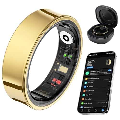 Smart Ring for Women Men, Fitness Tracker Ring with Body Temperature, Heart Rate, Blood Oxygen, Sleep Monitor, Calories, - Detailed View