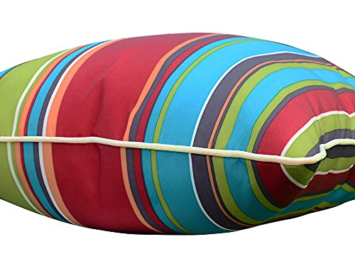 Enipate Inserts Included Outdoor Throw Pillows, Pack Of 2 Striped Water Resistance Stuffed Pillows For Patio Furniture Decor 18X18 In #TOP5