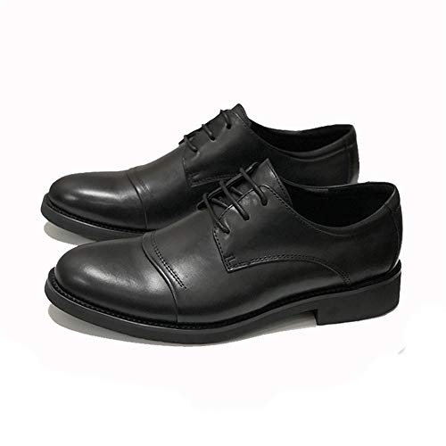 Zapatos Oxford formales masculinos con cierre de cordones tradicional y punta redonda