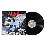 NWA Ice Cube and DJ Yella Signed Vinyl Straight Outta Compton Record Album Cover, Beckett Authentic Autograph, N.W.A. Autographed Rap Hip Hop Music Memorabilia