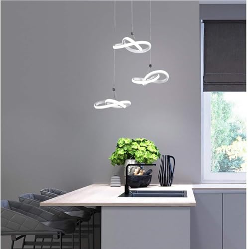 Lustre moderne LED à structure minimaliste blanche pour intérieur raffiné - 5