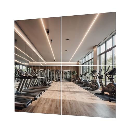 Workout Gym Mirror Tiles - 10x10 Pack of 4, Full-Length