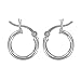 Sterling Silver Small Huggies Hoop Earrings 2mm x 12mm