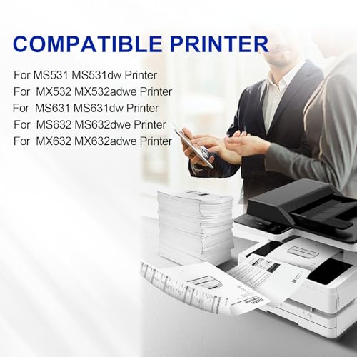 Image of 66S1000 Black Toner Cartridge Replacement for MS531 MS531dw MX532 MX532adwe MS631 MS631dw MS632 MS632dwe MX632 MX632adwe (2 Black,High Yield)