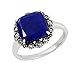 Esse Marcasite Femme Argent sterling 925 Argent Coussin Bleu Lapis Lazuli