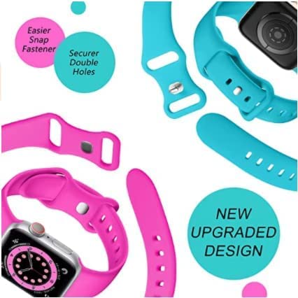 Image of MINX Smart Watch Strap Compatible for Apple Watch Band 38mm / 40mm / 41mm / 42mm / 44mm / 45mm / 49mm Series 8 /7 / 6 /5 / 4 /3 / 2 /1 SE Soft Silicone (Combo Packs)