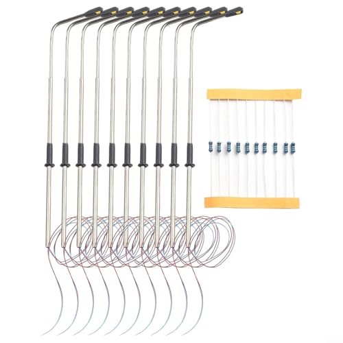 Lot de 10 lampadaires blancs chauds à l'échelle HO conçus pour les modèles ferroviaires miniatures 1:87