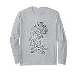 Bull Mastiff Dog Line Art Minimalista Mamma Papà Maglia a Manica