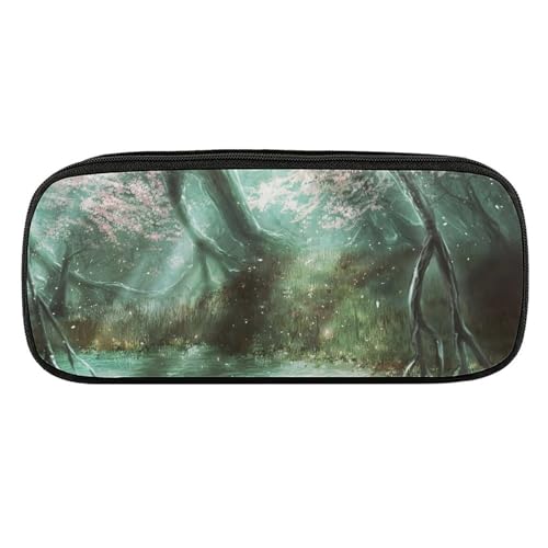 ペンケース 筆箱 大容量 軽量 森の風景さくら 唯美的景観 筆入れ ふでばこ ペンポーチ 多機能 コンパクト シンプル おしゃれ 中小学生 高校生 女の子 男の子