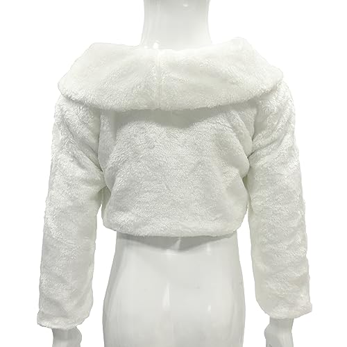Flower Girls Dress Faux Fur Bolero Coat Winter Wedding Christmas Warm Jacket Shrug Accessories Princess Cape Photo3