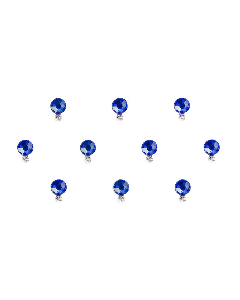 Round Blue Crystal Bindis for Women (5mm) (BIN330)