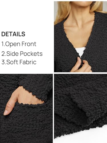 Image of MEROKEETY Women's Long Sleeve Soft Chunky Knit Sweater Open Front Cardigans Outwear Coat