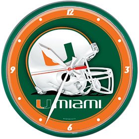 NCAA University of Miami (Florida) Round Wall Clock, 12.75