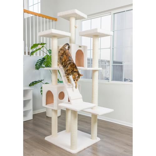 Armarkat Cat Tree Model B7701, Ivory, 36'(L)X31'(W)X77'(H)