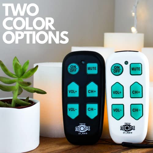 Universal Big Button Tv Remote - Dt-R08B Easymote | Backlit, Easy Use, Smart, Learning Television & Cable Box Controller, Perfect For Assisted Living Elderly Care. Black Tv Remote Control #TOP3