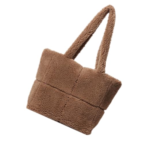 Cabas en peluche pour femme Homoyoyo grand sac d'épaule spacieux