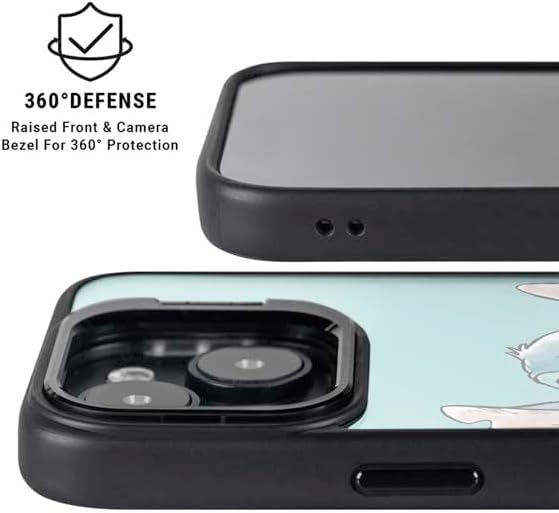 Skinit Kickstand Phone Case Compatible with iPhone 15 - Officially Licensed Disney Lilo and Stitch Ohana Design