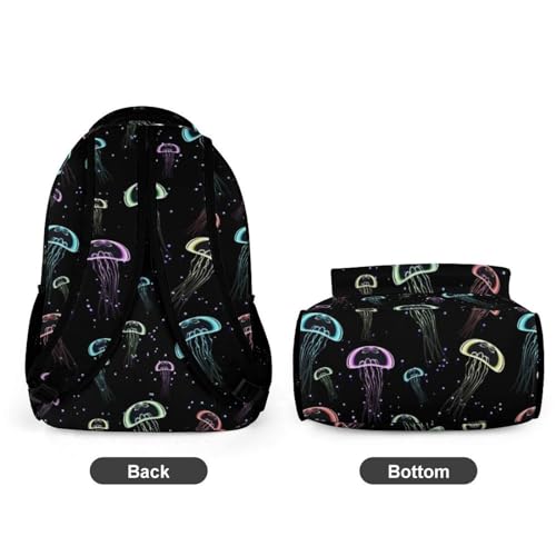 Jellyfish Backpack for Kids Girls Boys School, 16 Inches Cute Jellyfishes Theme Bookbag, Adjustable, Lightweight, Large Capacity, Colorful Daily Casual Backpacks 7