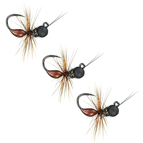 Drowned Ant Tungsten Nymph – Black Tungsten Bead Epoxy Body – Subsurface Fly for Trout – Premium Sinking Terrestrial Pattern - 3 Pack - Hook Size 16
