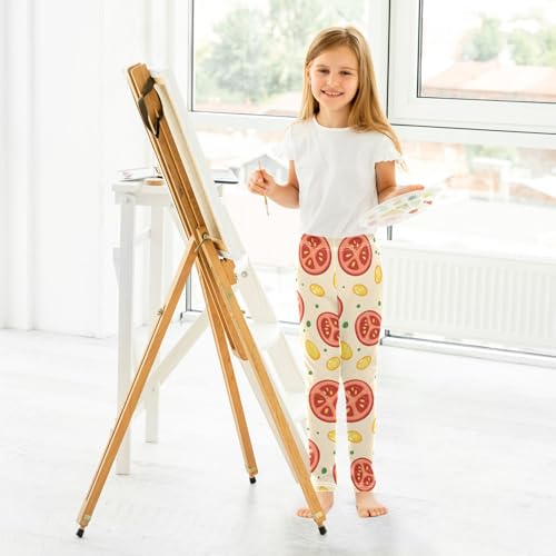 ALAZA Girls' Leggings Children's Yoga Pants Skinny Printed Dance Tomatoes Comfortable 4T4