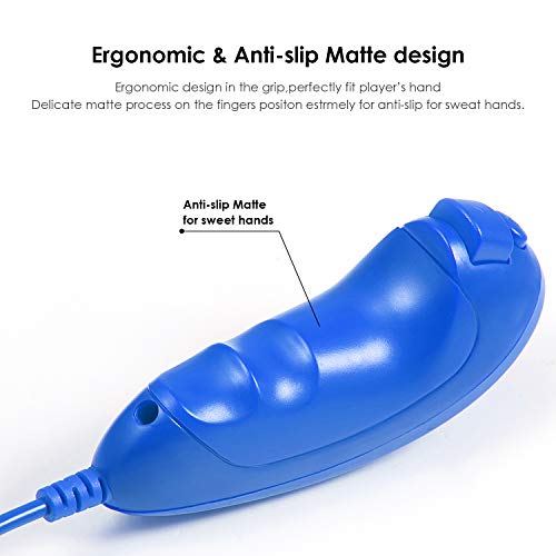 2 Packs Wii Nunchuck Controllers, Kiwitatá Nunchuk Remote Joystick Replacement For Wii Video Console Blue #TOP4