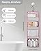 Relavel HangingTravel Toiletry Bag for Women, Large Capacity Toiletries Bag, Travel Essentials Organizer, Hanging Makeup Case for Accessories, Waterproof Bathroom Shower Bag (hot pink)