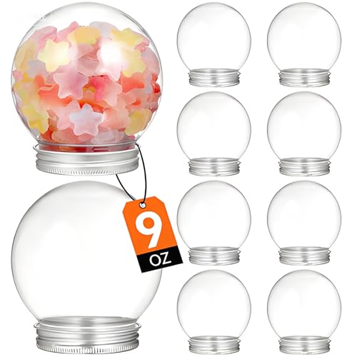Clear Plastic Snow Globes for Crafts - Fillable DIY Snowglobe Jar with...