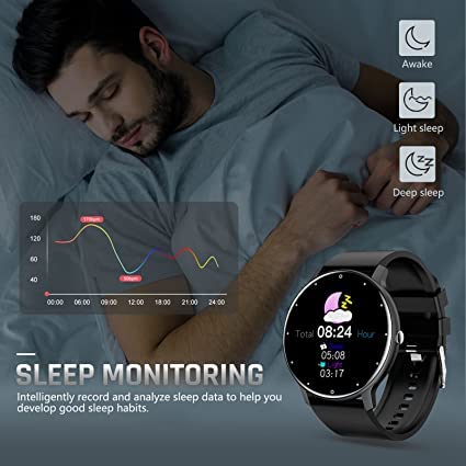 RXEN Smart Watch for Men Women 1.28 Inch Touch Screen Fitness Tracker with Message Reminder, Blood Oxygen, Heart Rate Monitor - Image 3