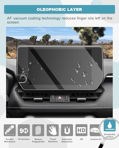 Image of CDEFG for 2023 2024 2025 RAV4 Screen Protector for Toyota RAV4 (Limited /TRD Off-Road /XSE /Adventure /XLE Premium) Hybrid Accessories 10.5-inch Touch Screen, Tempered Glass 9H Hardness HD Clear