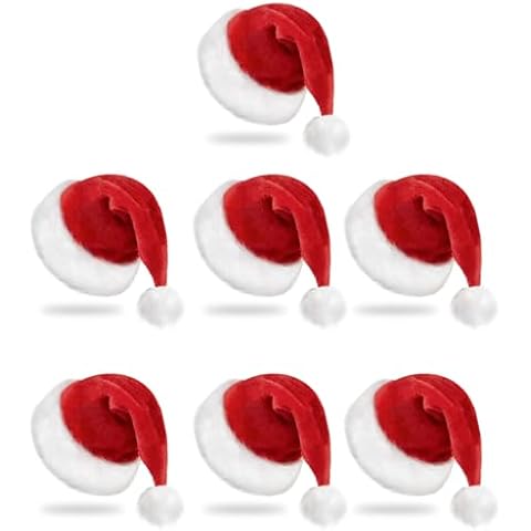 RJVW Christmas Hat, Santa Hat, Xmas Holiday Hat for Adults, Unisex Velvet Classic Santa Hat for Xmas New Year Party Headwear Cover