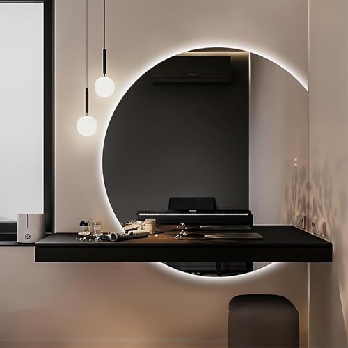 90cm ���_�� LED �o�X���[���~���[ �܂�~�� �^�b�`�X�C�b�` ���C�N�A�b�v�~���[ 100cm ���E���h �t�������O�X �~���[ 3�����\ ���C�g�J���[ ss �f�U�C��(90x80cm)