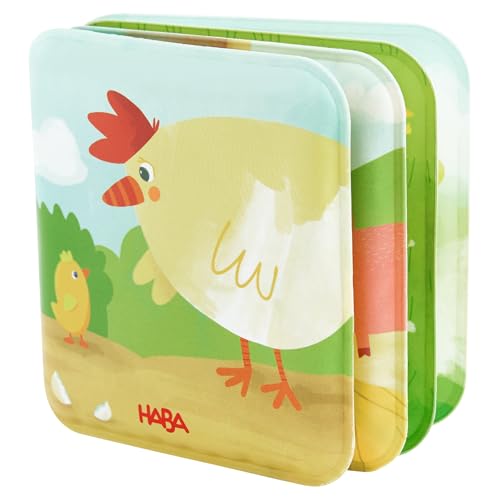 HABA Mini-Badebuch Bauernhof – Wasserspaß für Babys ab 6 Monaten – Mit Quietsche-Effekt & bunten Illustrationen – Spritzfestes Spielzeug für Badewanne – 2012345001