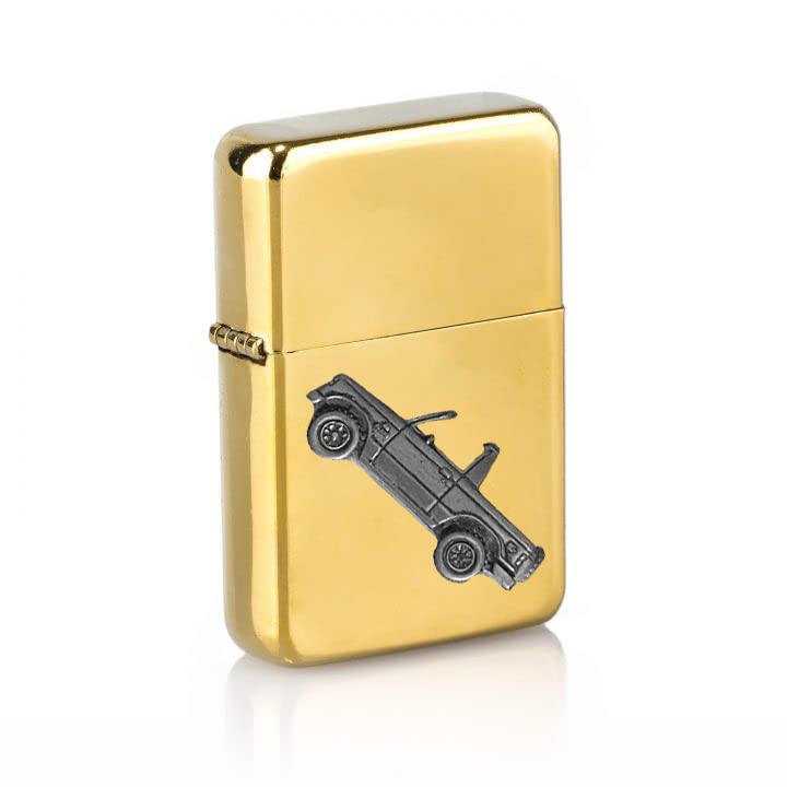 Briquet à essence rechargeable Réf A33 Pajero Shogun coupe-vent doré
