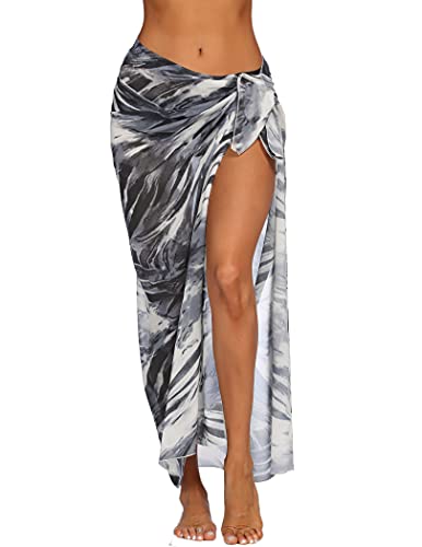 Image of Ekouaer Women Sarong Swimsuit Coverups Chiffon Long Bikini Wraps Sheer Beach Bathing Suit Cover Up